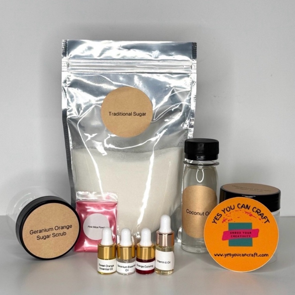 New DIY Sugar Scrub Making Kit- Geranium Orange - Picture 3 of 4
